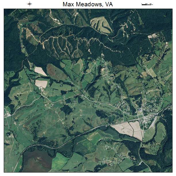Max Meadows, VA air photo map