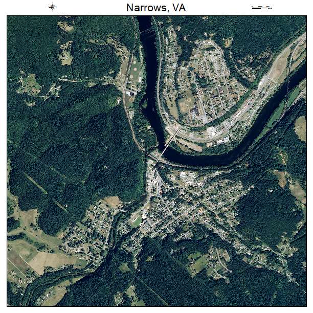 Narrows, VA air photo map