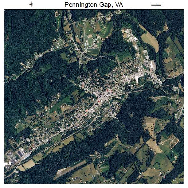 Pennington Gap, VA air photo map