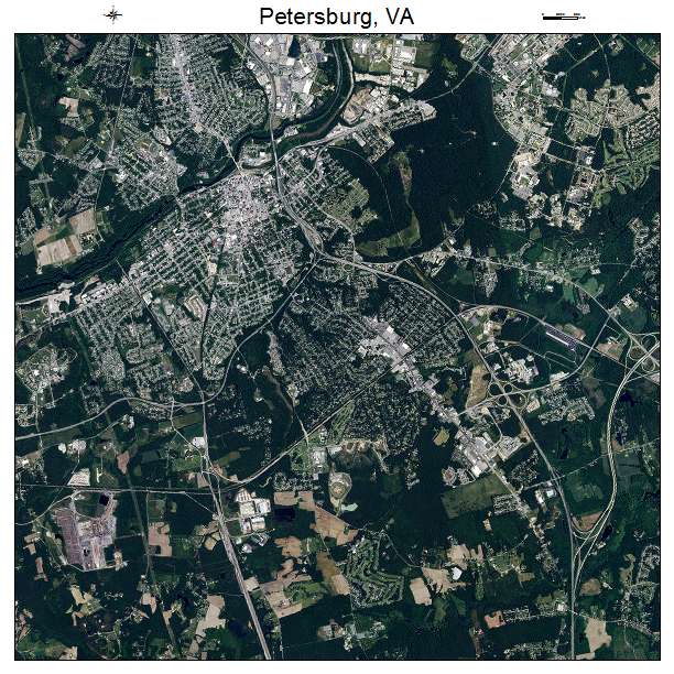 Petersburg, VA air photo map