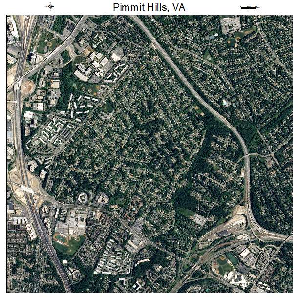 Pimmit Hills, VA air photo map