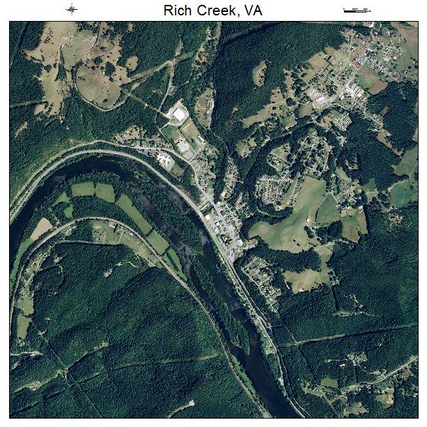 Rich Creek, VA air photo map