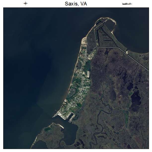 Saxis, VA air photo map
