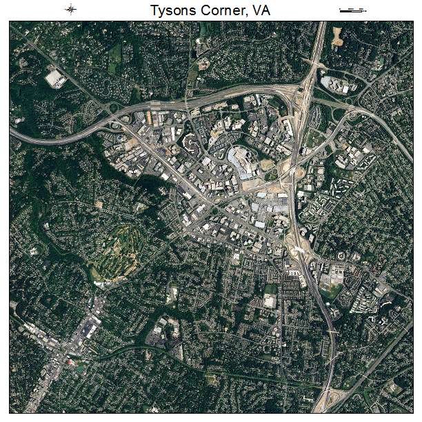 Tysons Corner, VA air photo map