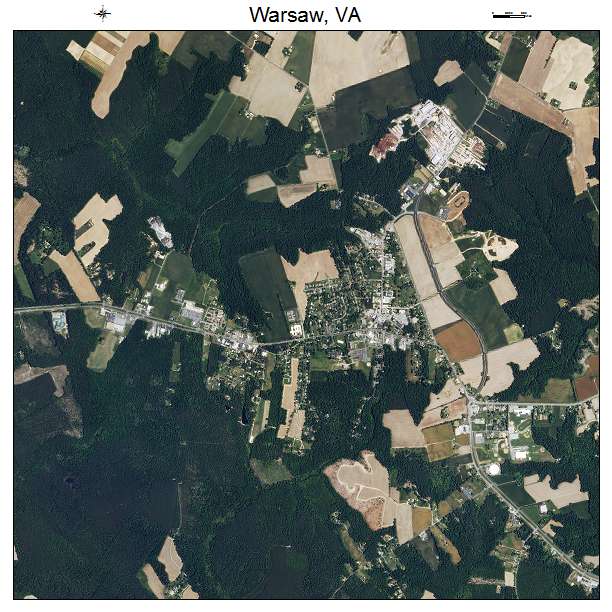 Warsaw, VA air photo map