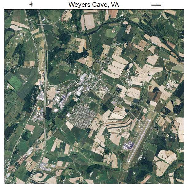 Weyers Cave, VA air photo map