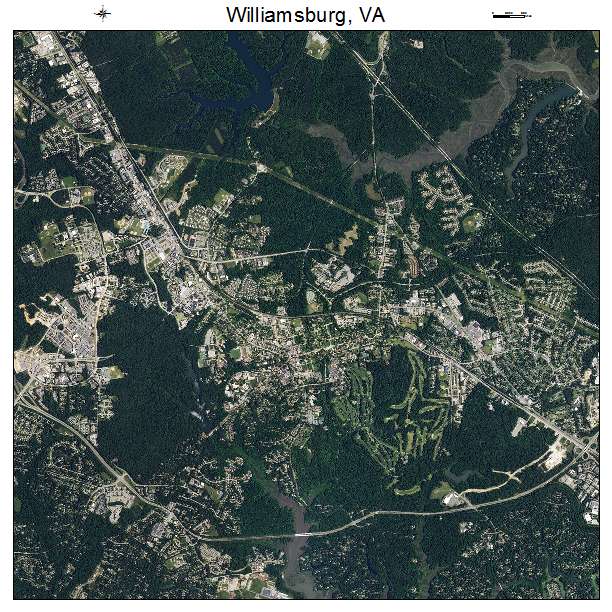 Williamsburg, VA air photo map