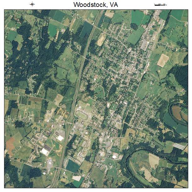 Woodstock, VA air photo map