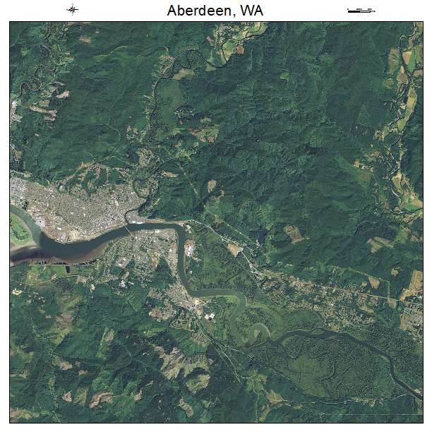 Aberdeen, WA air photo map