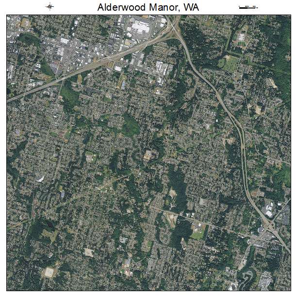 Alderwood Manor, WA air photo map