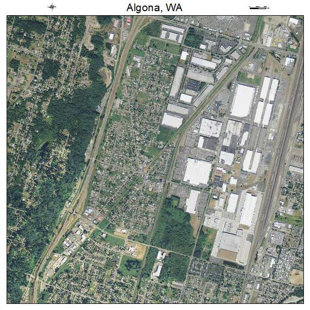 Algona, WA air photo map