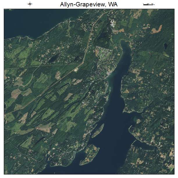 Allyn Grapeview, WA air photo map