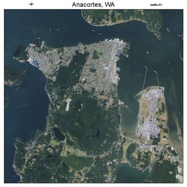Anacortes, WA air photo map