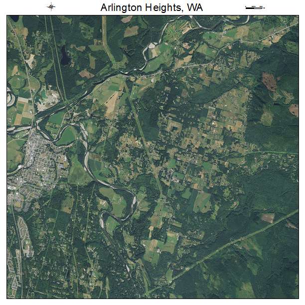Arlington Heights, WA air photo map