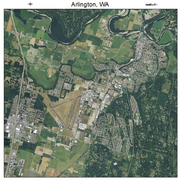 Arlington, WA air photo map