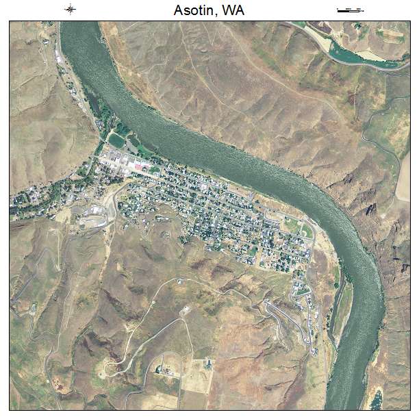 Asotin, WA air photo map