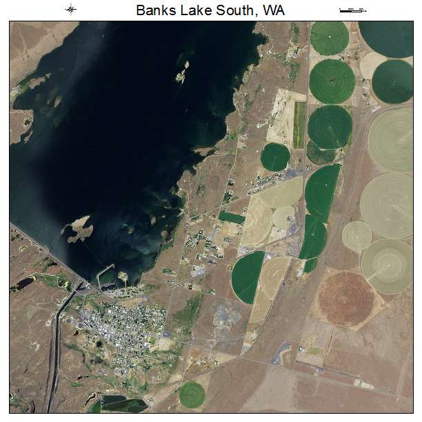 Banks Lake South, WA air photo map