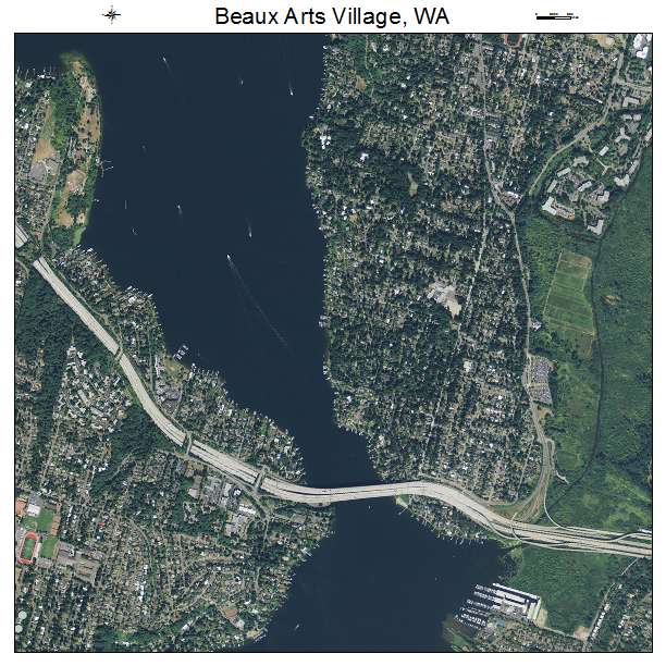 Beaux Arts Village, WA air photo map