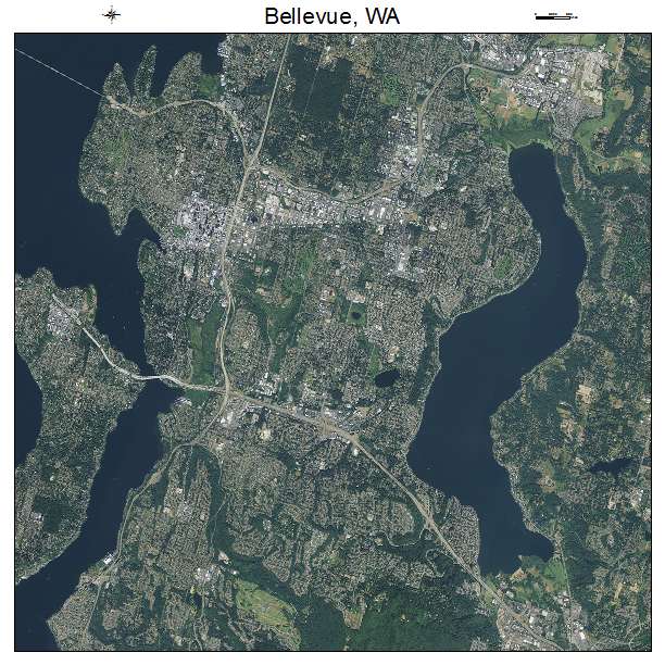 Bellevue, WA air photo map