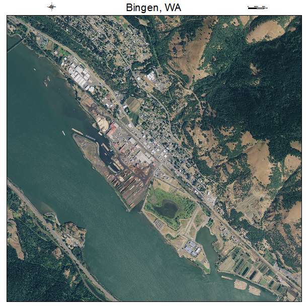 Bingen, WA air photo map