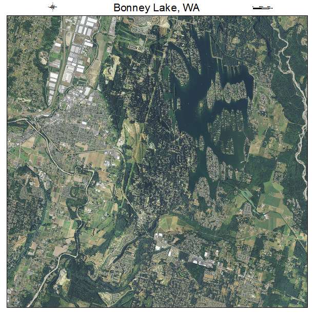 Bonney Lake, WA air photo map