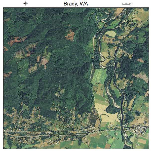 Brady, WA air photo map