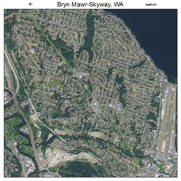 Bryn Mawr Skyway, WA air photo map