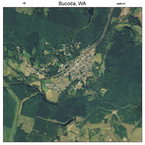 Bucoda, WA air photo map