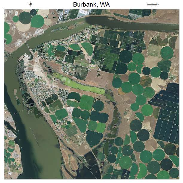 Burbank, WA air photo map