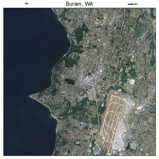 Burien, WA air photo map