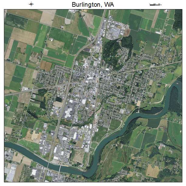 Burlington, WA air photo map