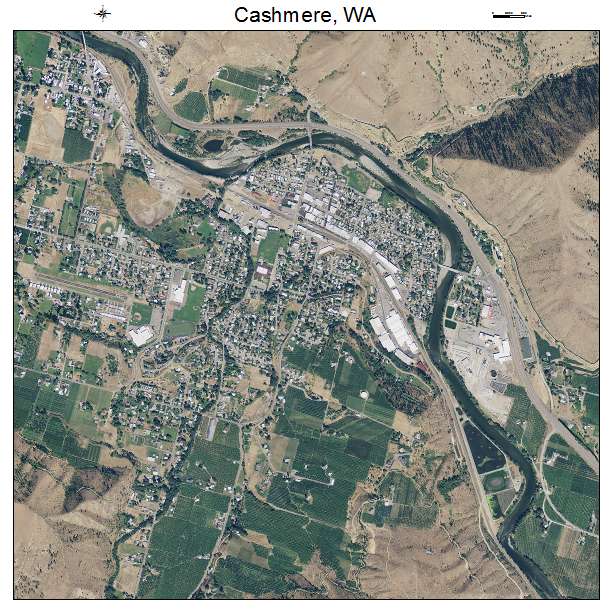 Cashmere, WA air photo map