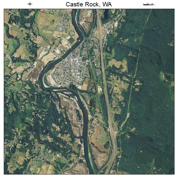 Castle Rock, WA air photo map