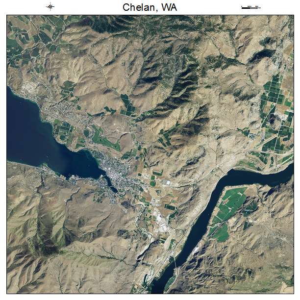 Chelan, WA air photo map