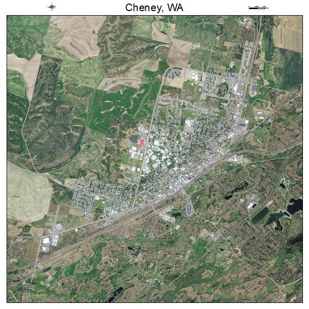 Cheney, WA air photo map