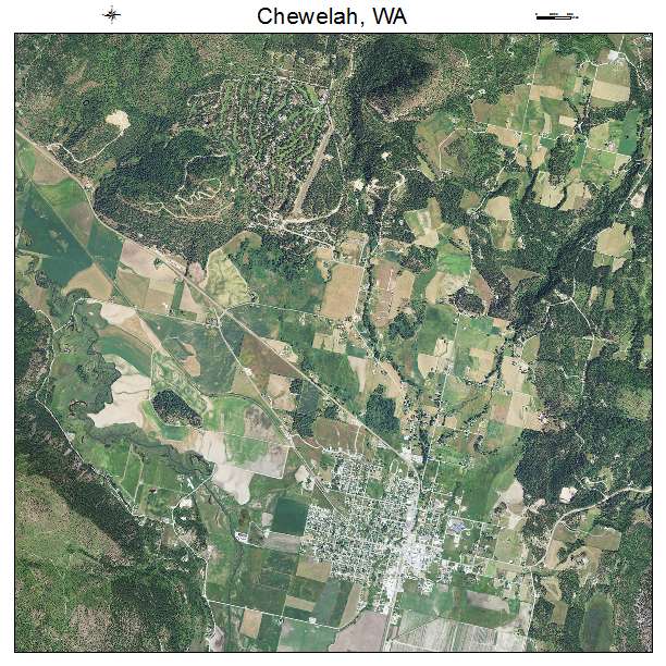 Chewelah, WA air photo map