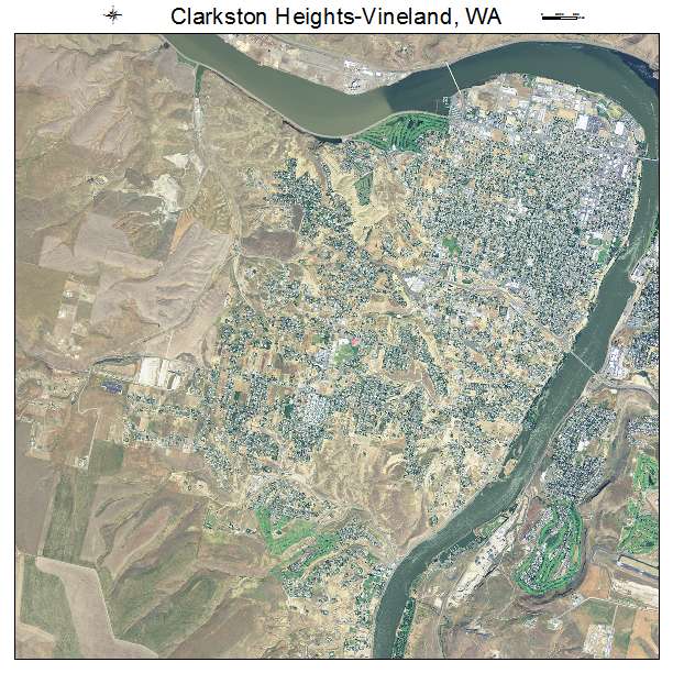Clarkston Heights Vineland, WA air photo map