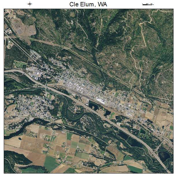 Cle Elum, WA air photo map