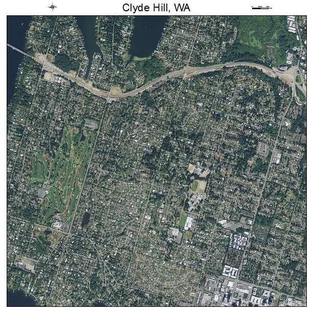 Clyde Hill, WA air photo map