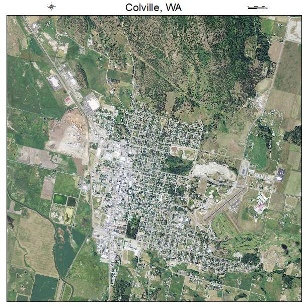 Colville, WA air photo map