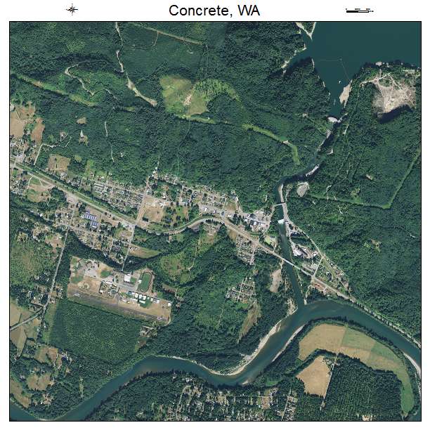 Concrete, WA air photo map