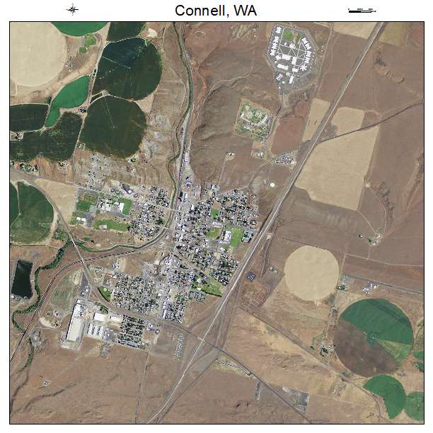 Connell, WA air photo map