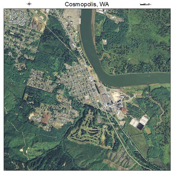 Cosmopolis, WA air photo map