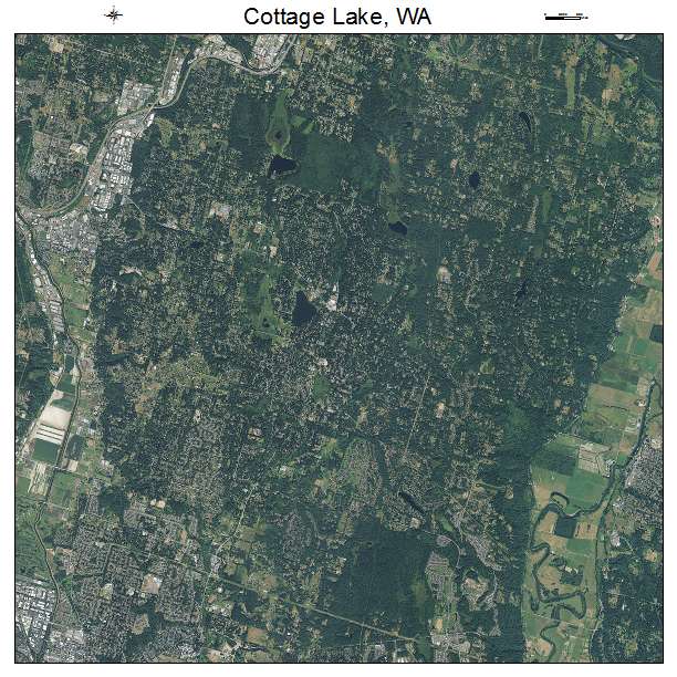 Cottage Lake, WA air photo map