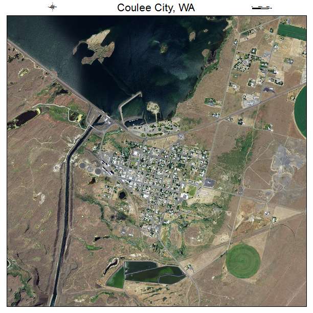 Coulee City, WA air photo map