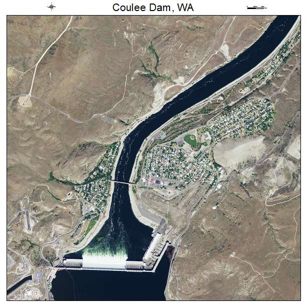 Coulee Dam, WA air photo map