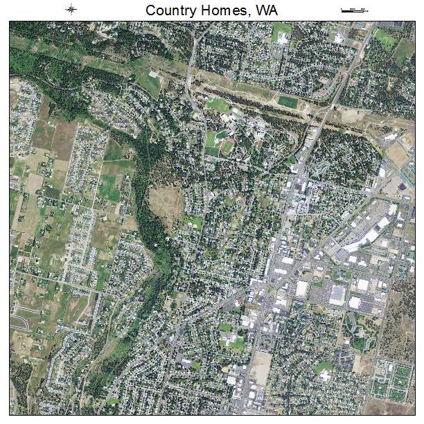 Country Homes, WA air photo map