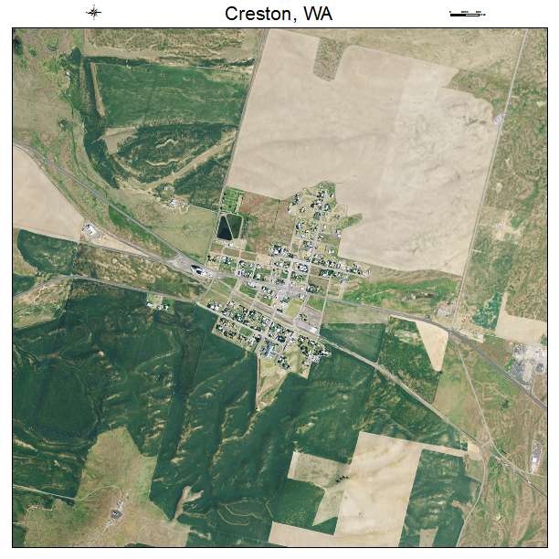 Creston, WA air photo map
