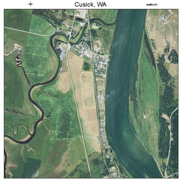 Cusick, WA air photo map