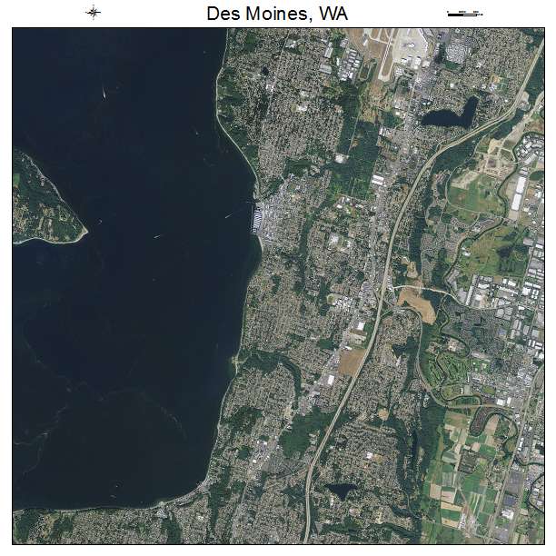 Des Moines, WA air photo map